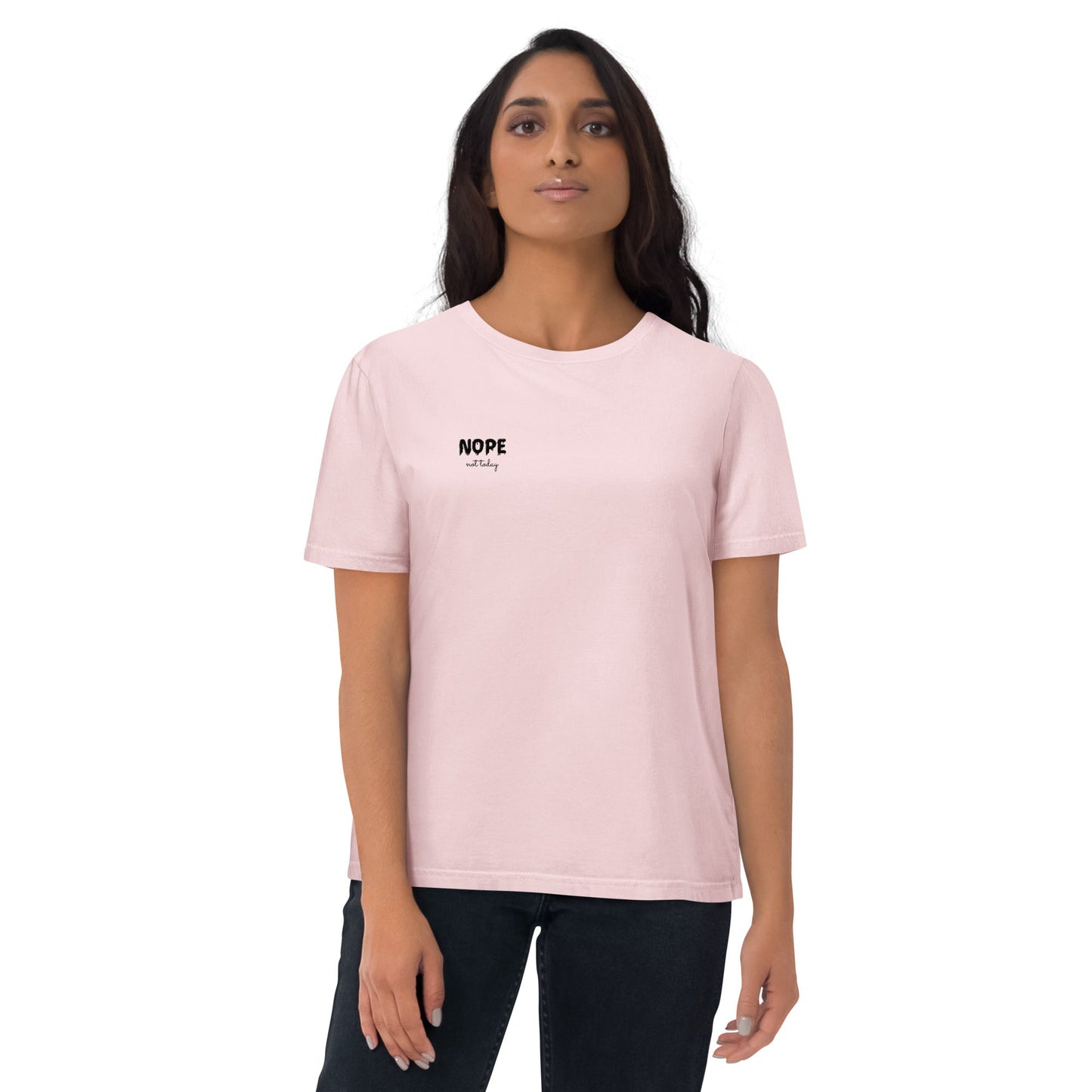 NOPE (minimalist) Unisex cotton pink organic cotton t-shirt - Bull & Node