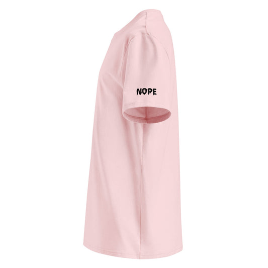 NOPE (mood on your sleeve) Unisex cotton pink organic cotton t-shirt - Bull & Node