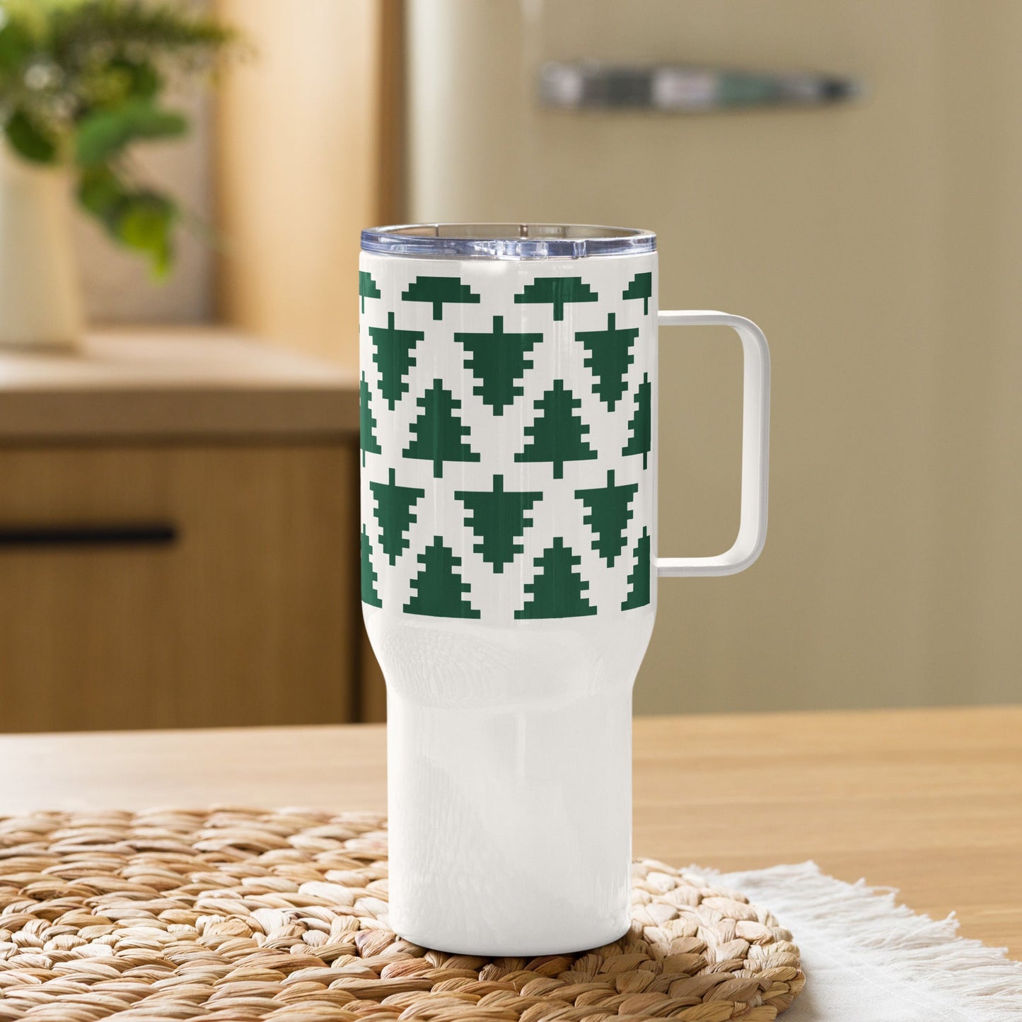 Pixel Spruce Travel mug with a handle - Bull & Node