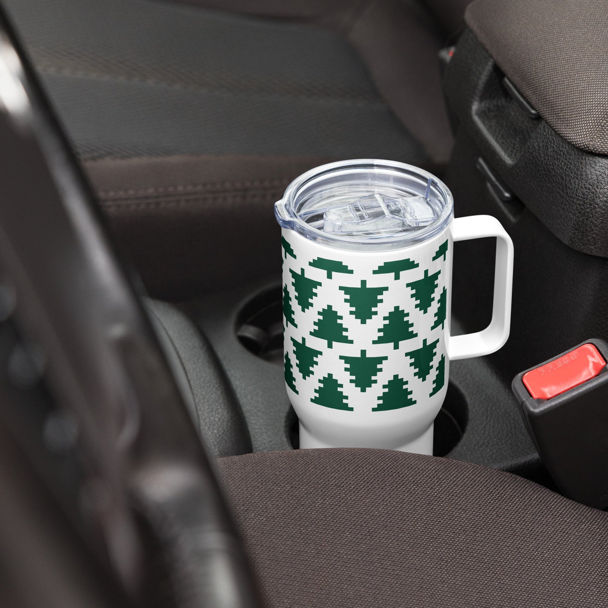 Pixel Spruce Travel mug with a handle - Bull & Node