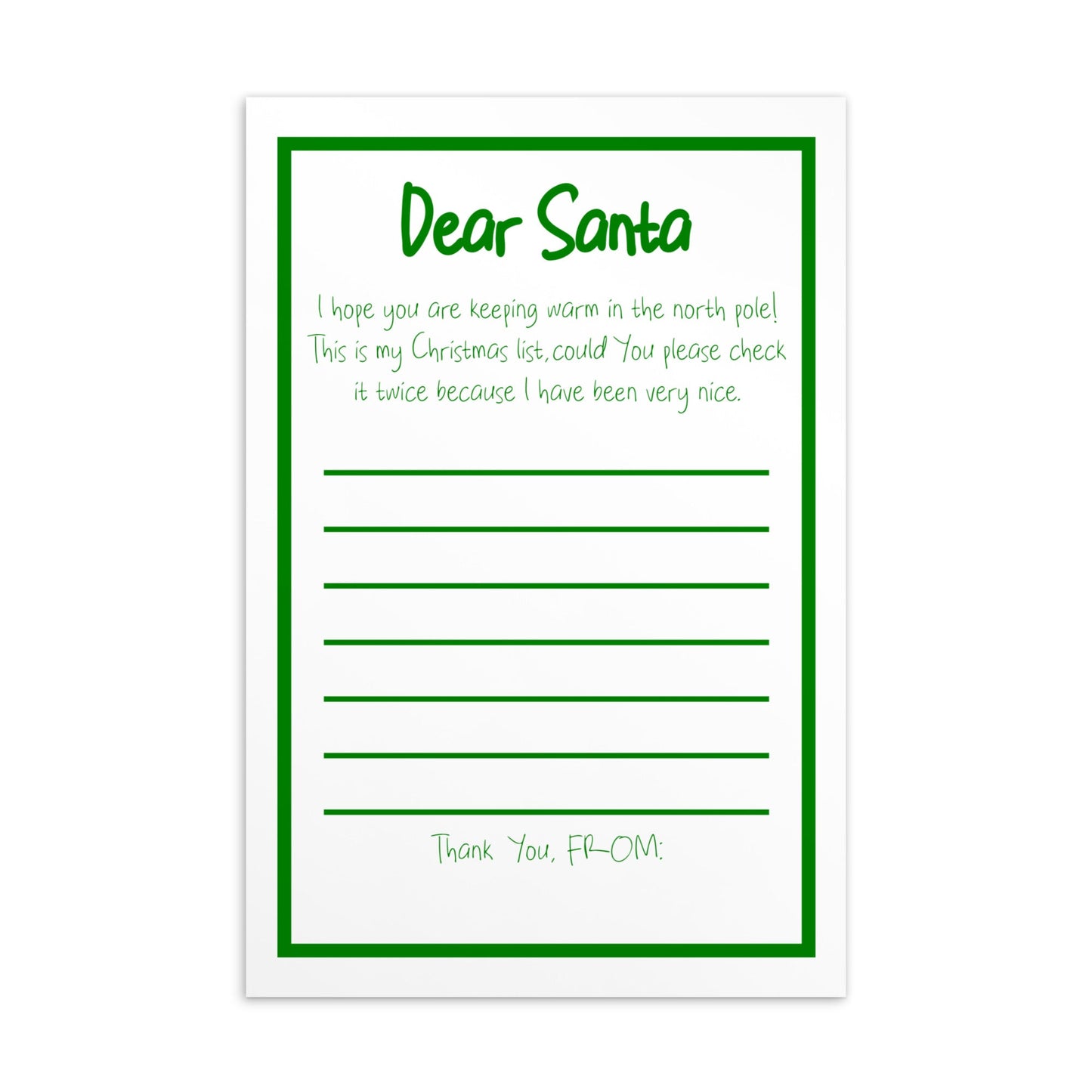 Santa's List green post card- Bull & Node
