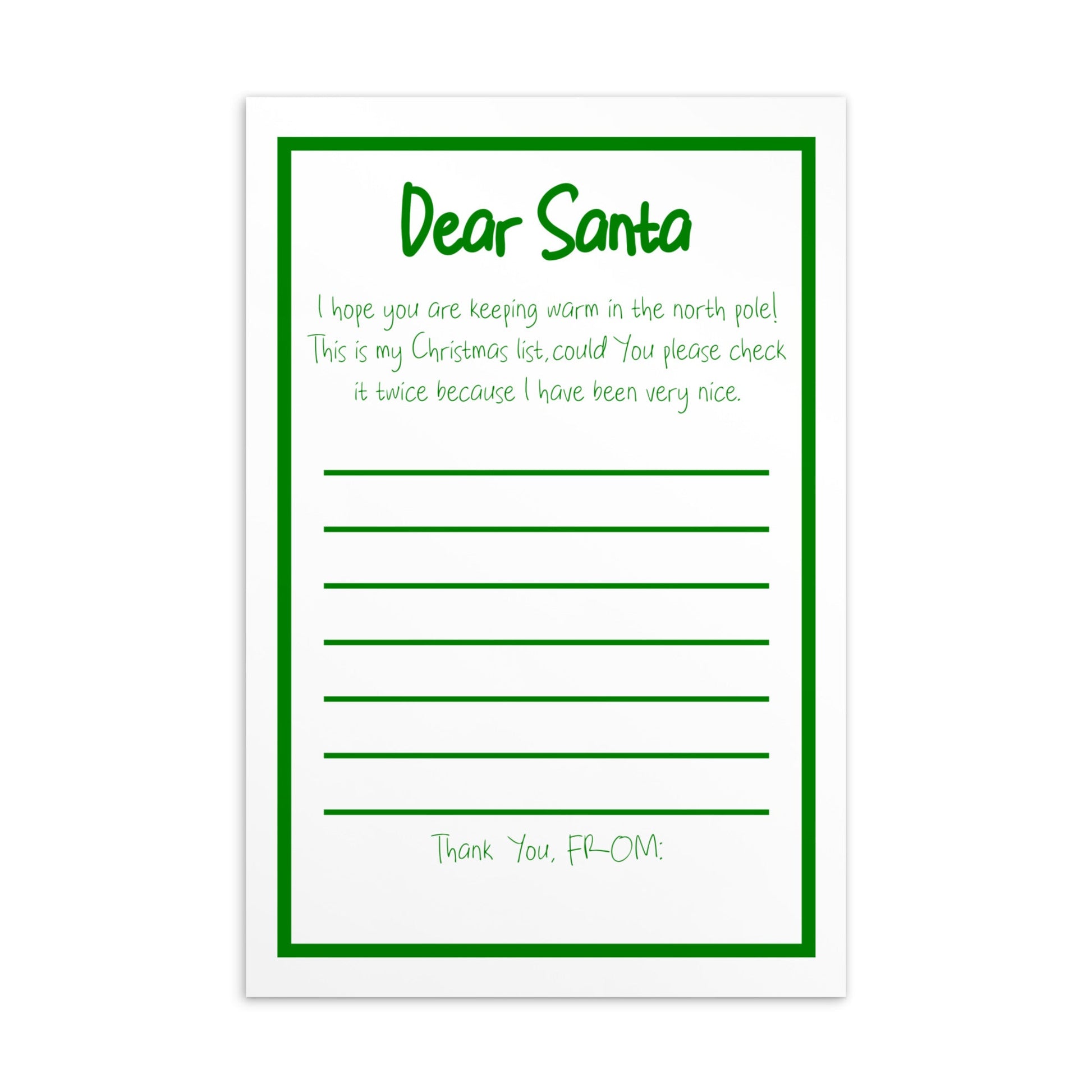 Santa's List green post card- Bull & Node