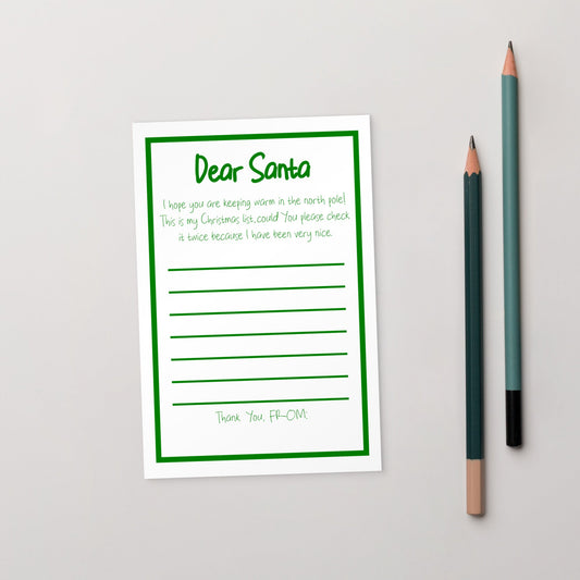 Santa's List green post card - Bull & Node