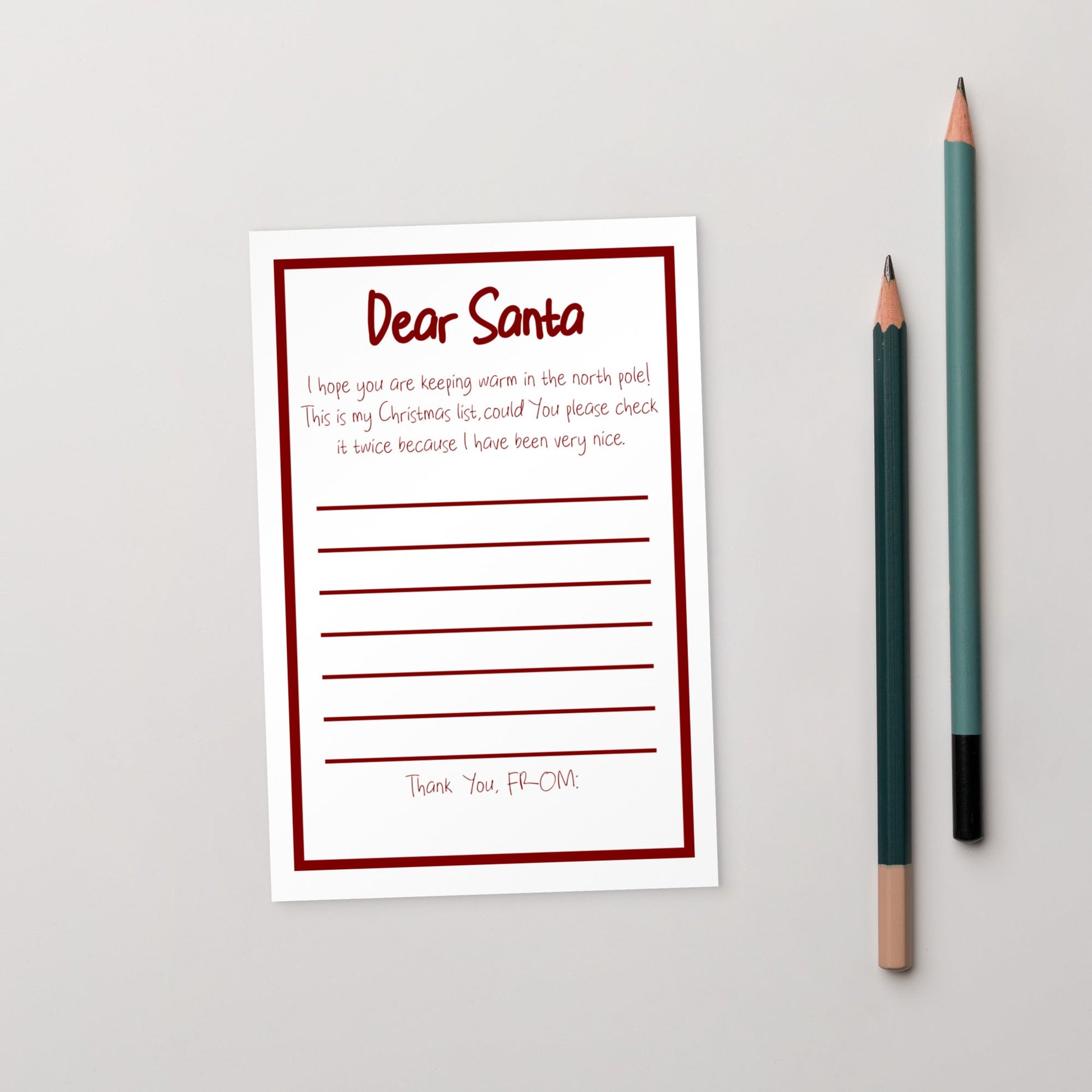Santa's List red post card- Bull & Node