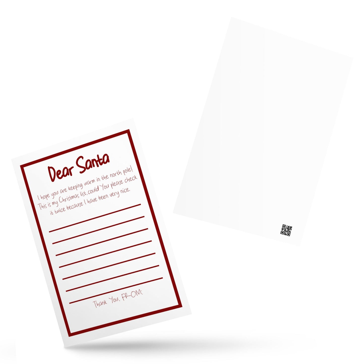 Santa's List red post card- Bull & Node