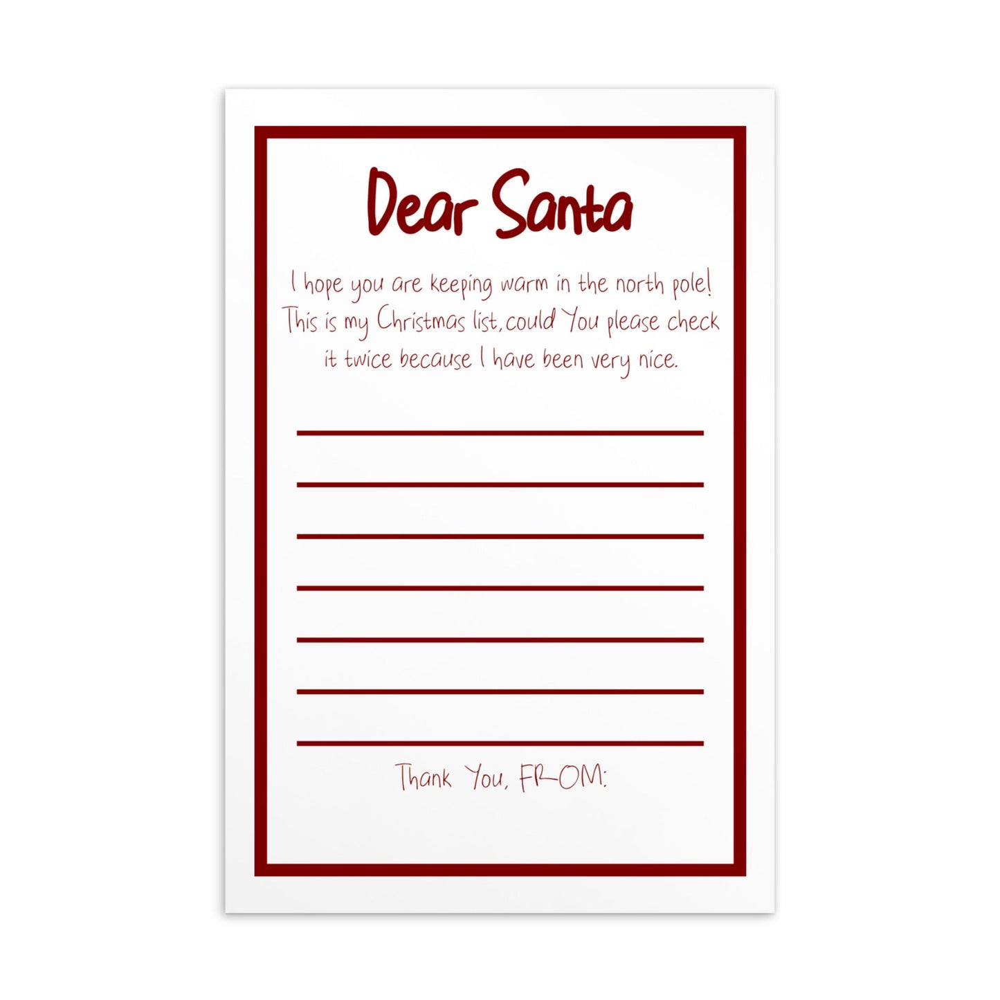 Santa's List red post card- Bull & Node