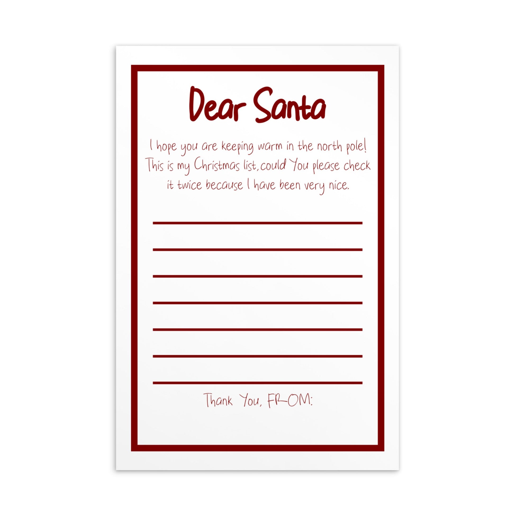 Santa's List red post card- Bull & Node