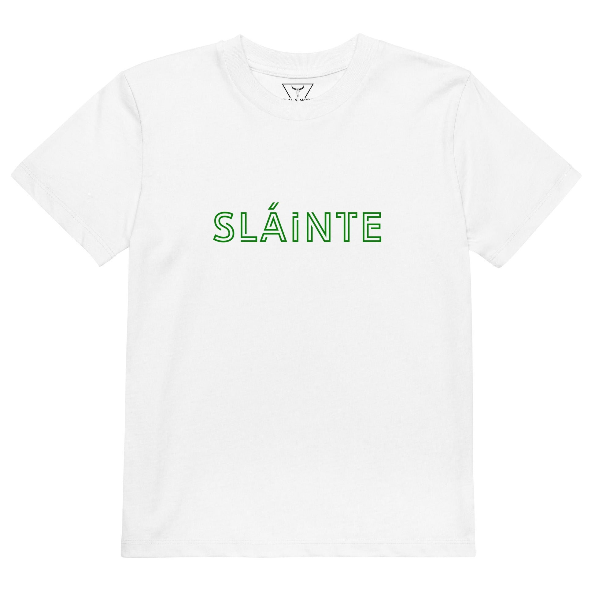 SLÁINTE Kid's white/green Organic cotton t-shirt - Bull & Node
