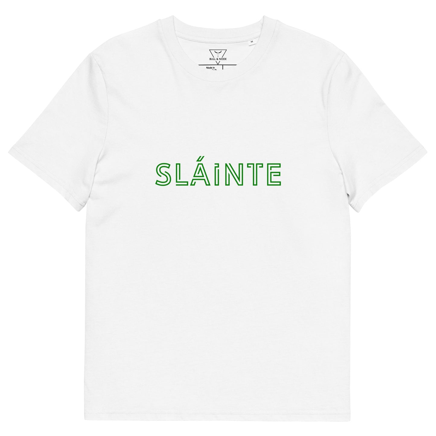 SLÁINTE Men's white/green organic cotton t-shirt - Bull & Node