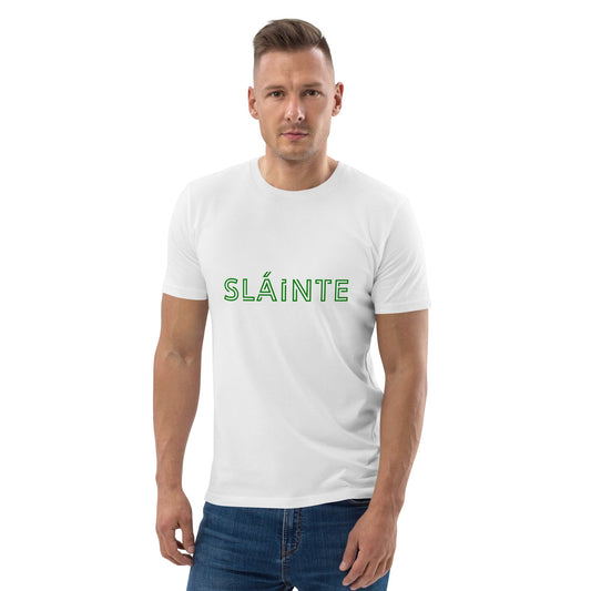 SLÁINTE Men's white/green organic cotton t-shirt - Bull & Node