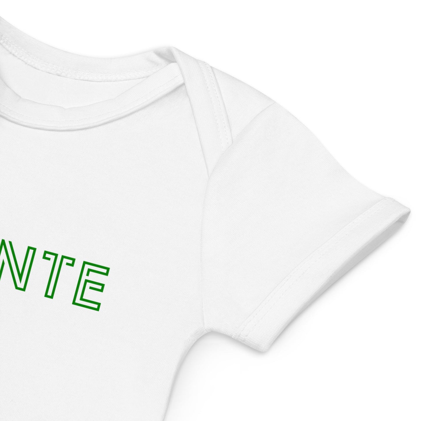 SLÁINTE white/green Organic cotton baby bodysuit - Bull & Node