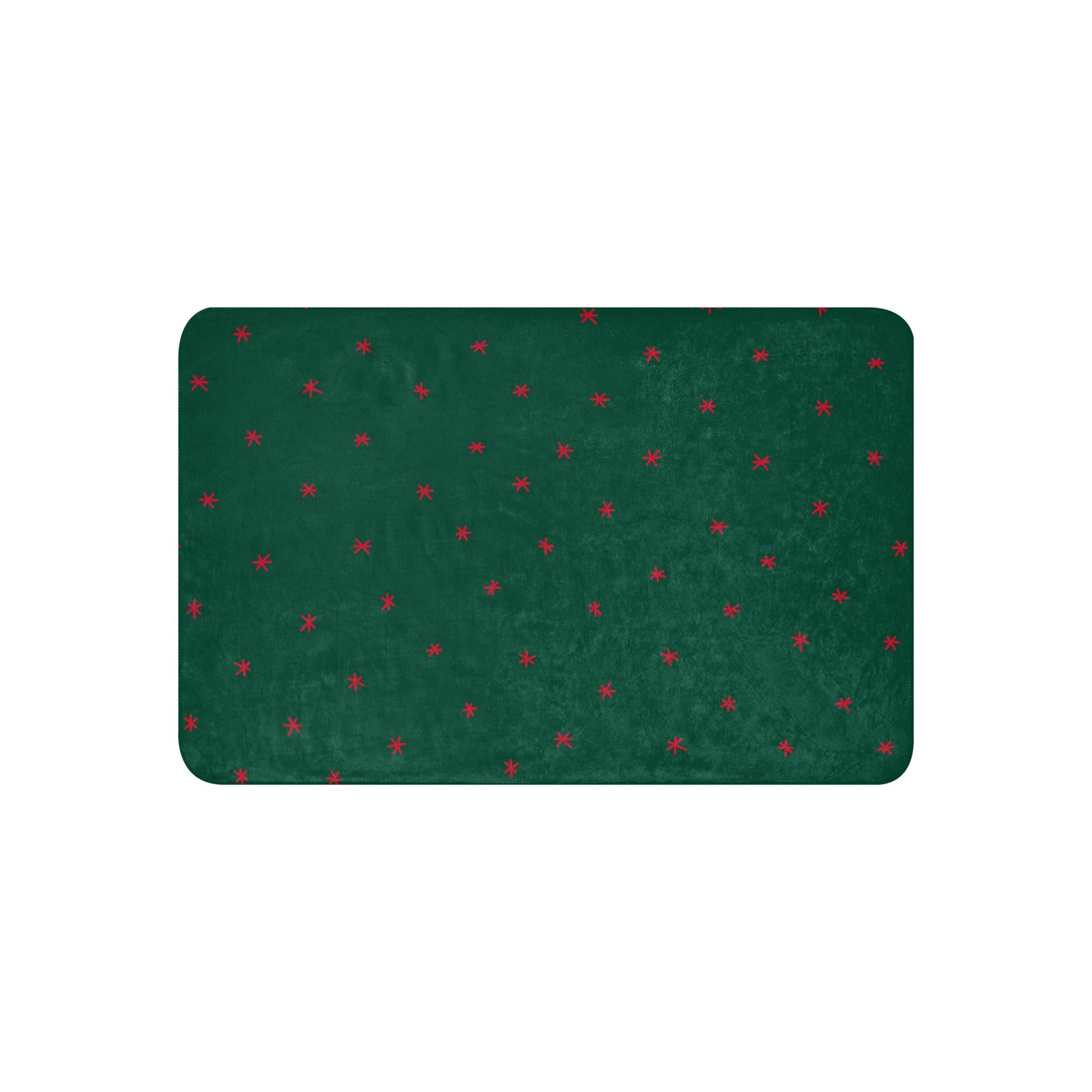 Snowflakes red/green 37"x57" Sherpa blanket - Bull & Node