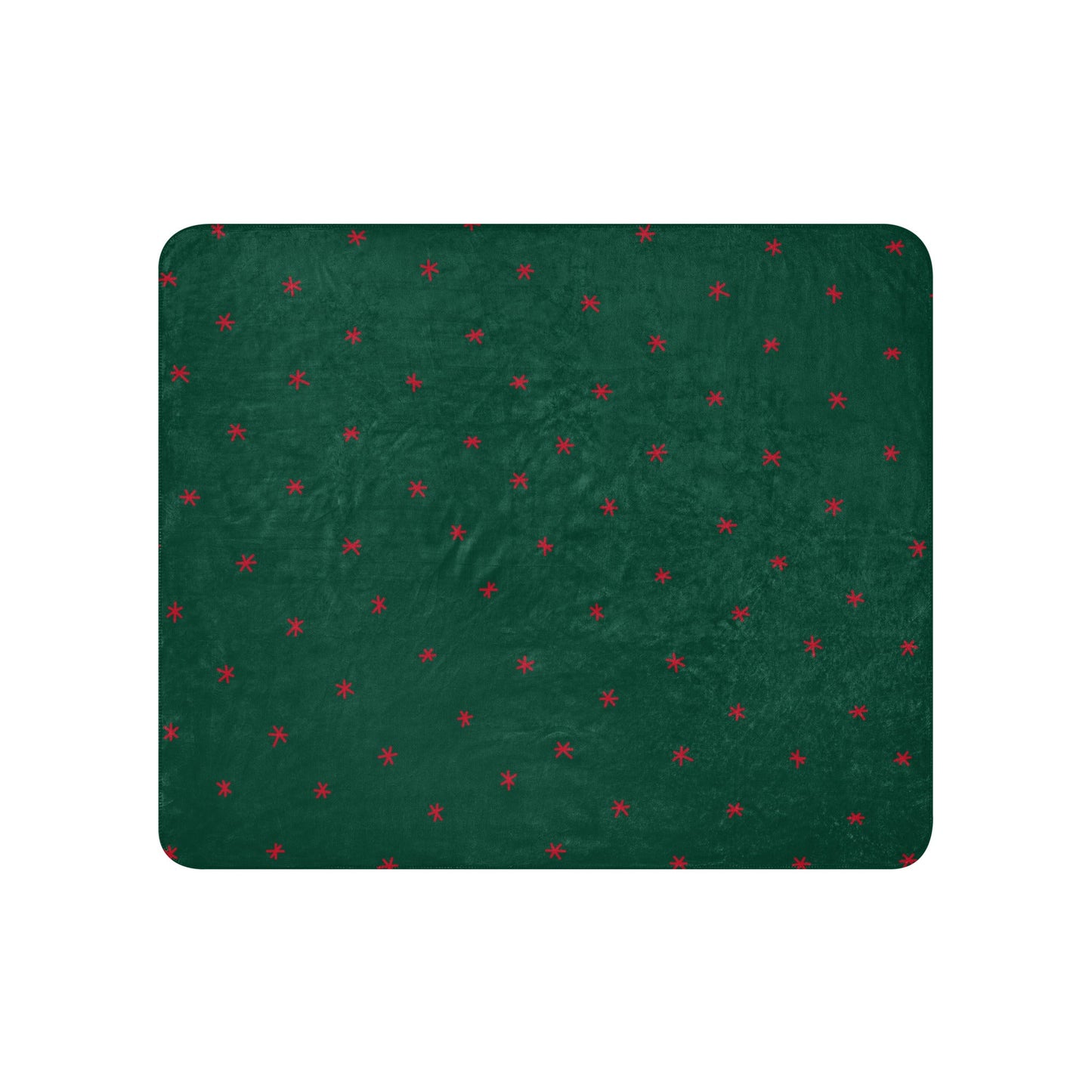 Snowflakes red/green 50"x60" Sherpa blanket - Bull & Node