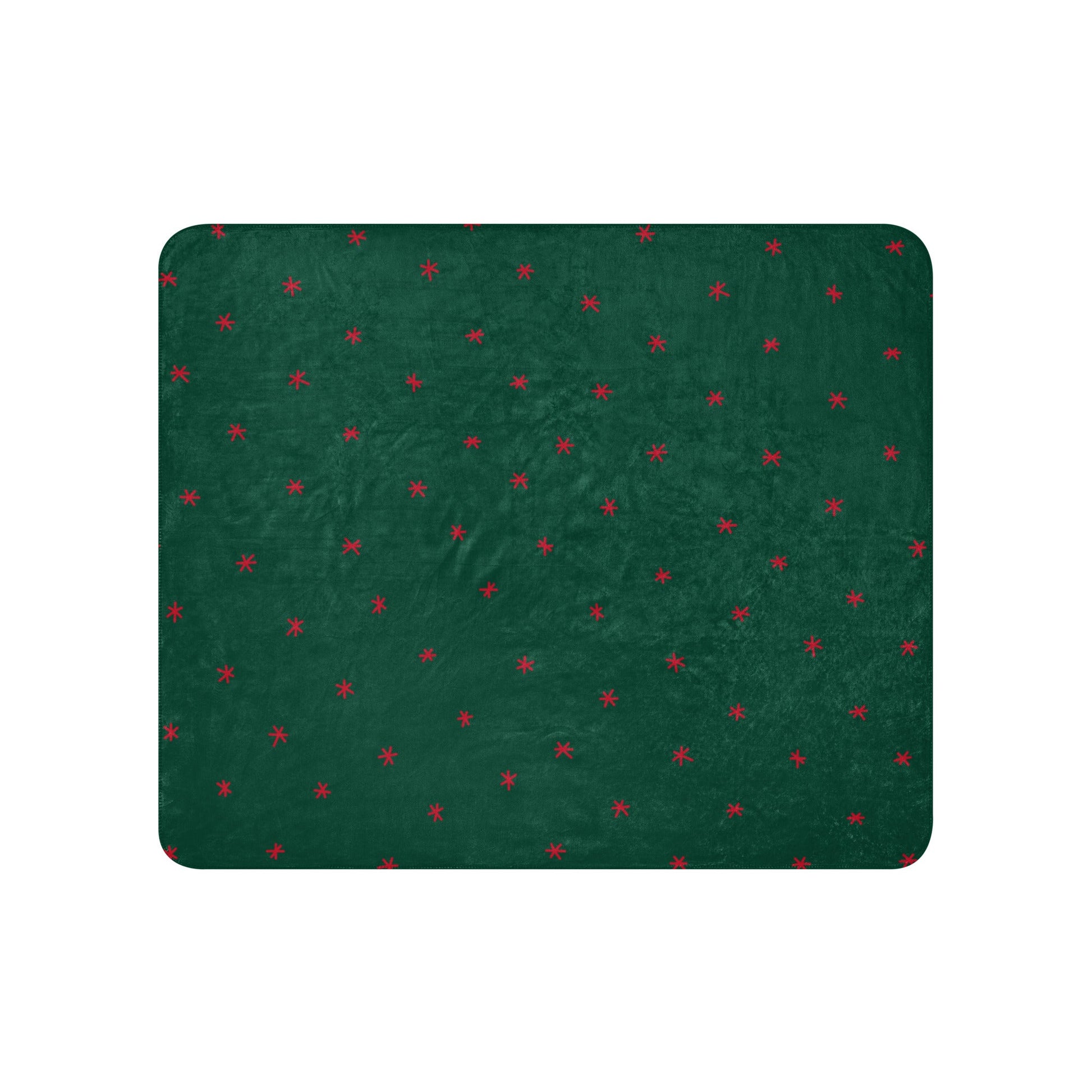 Snowflakes red/green 50"x60" Sherpa blanket - Bull & Node