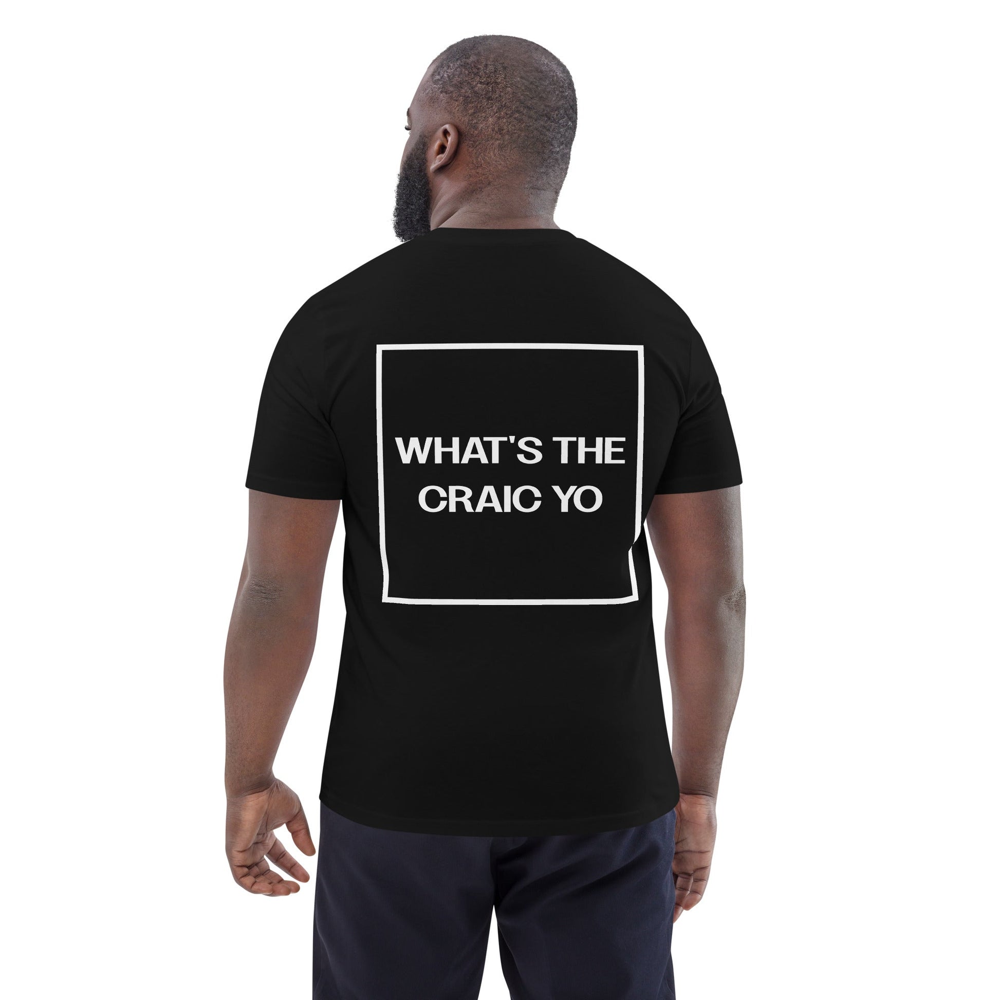 THE CRAIC (back) Unisex black organic cotton t-shirt - Bull & Node