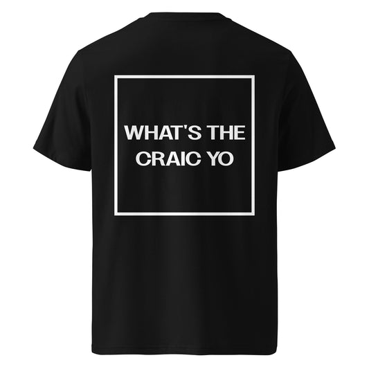 THE CRAIC (back) Unisex black organic cotton t-shirt - Bull & Node