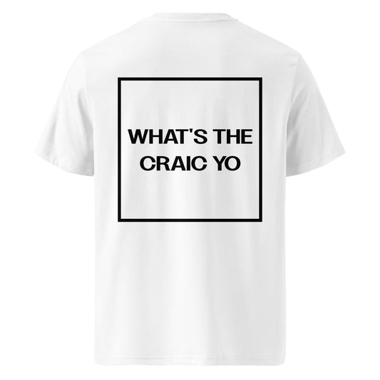 THE CRAIC (back) Unisex white organic cotton t-shirt - Bull & Node