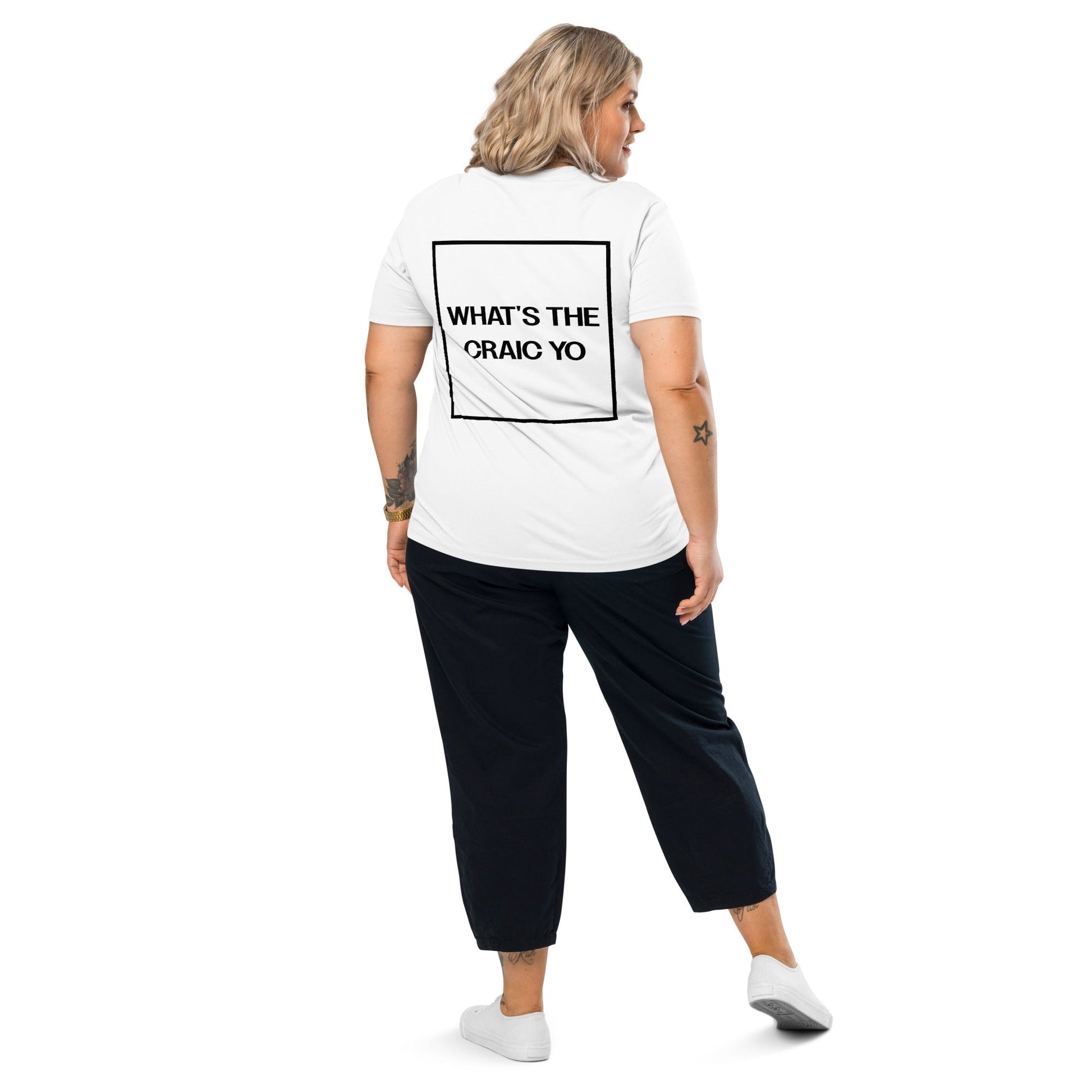 THE CRAIC (back) Unisex white organic cotton t-shirt - Bull & Node