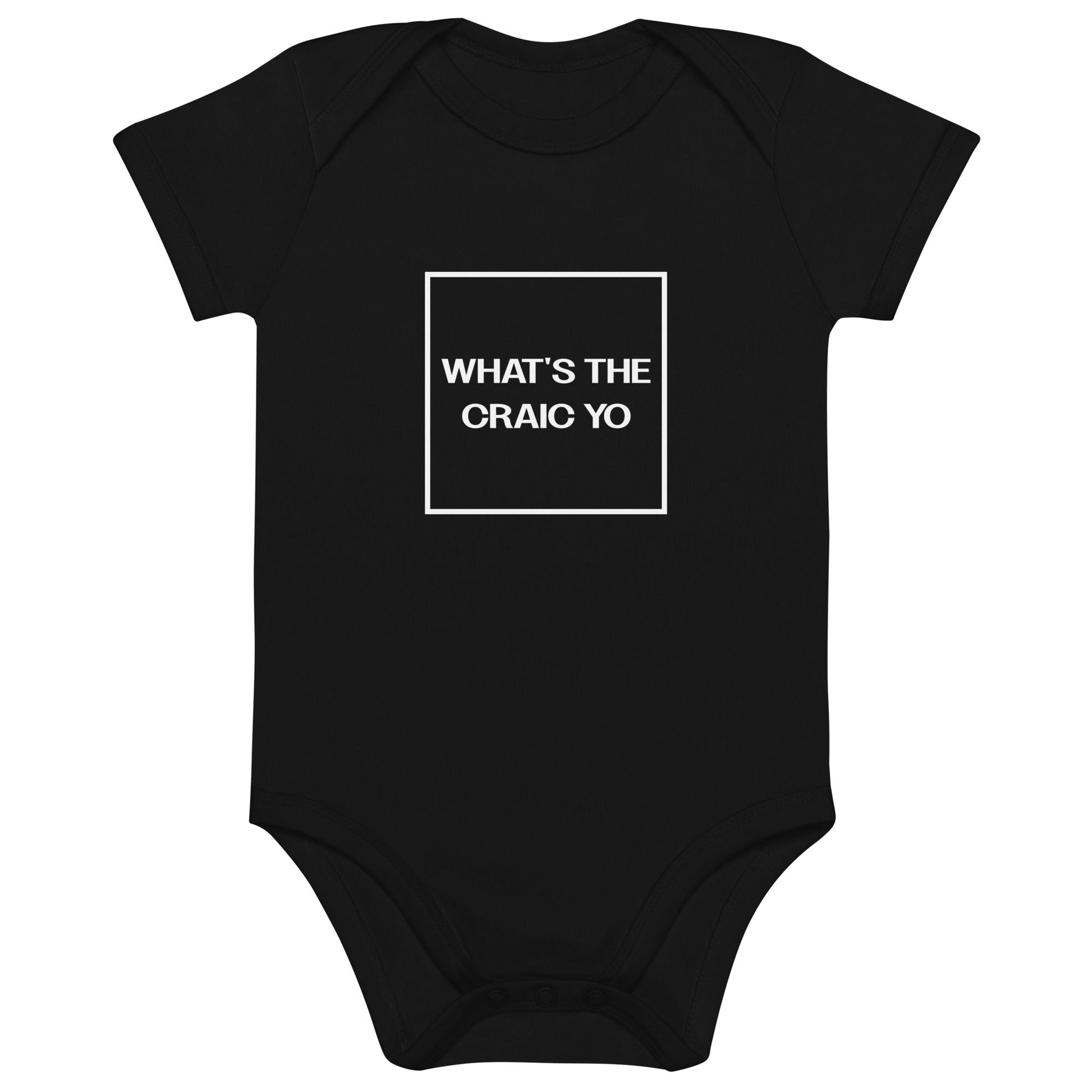 THE CRAIC black Organic cotton baby bodysuit - Bull & Node