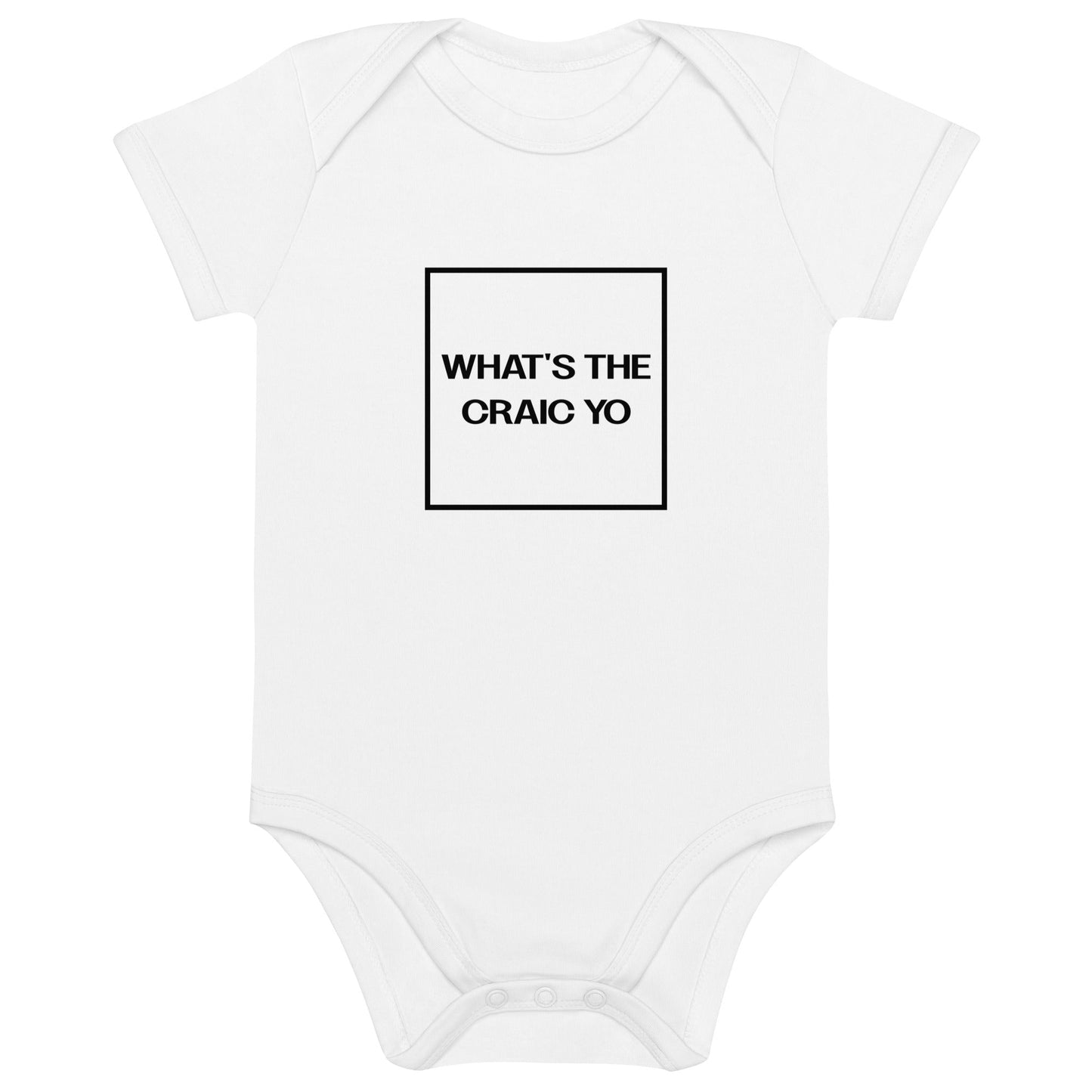 THE CRAIC white Organic cotton baby bodysuit - Bull & Node