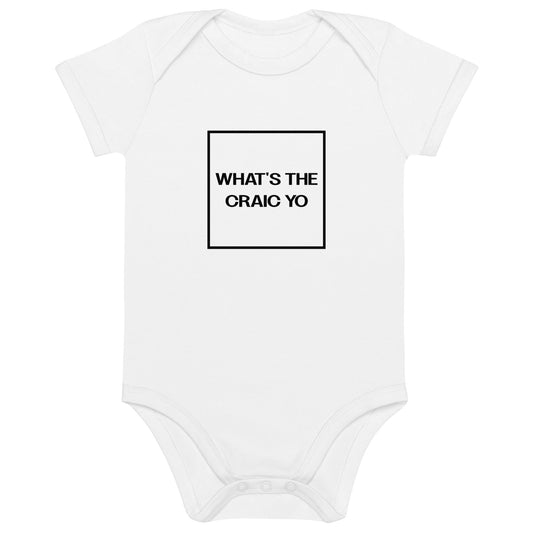 THE CRAIC white Organic cotton baby bodysuit - Bull & Node
