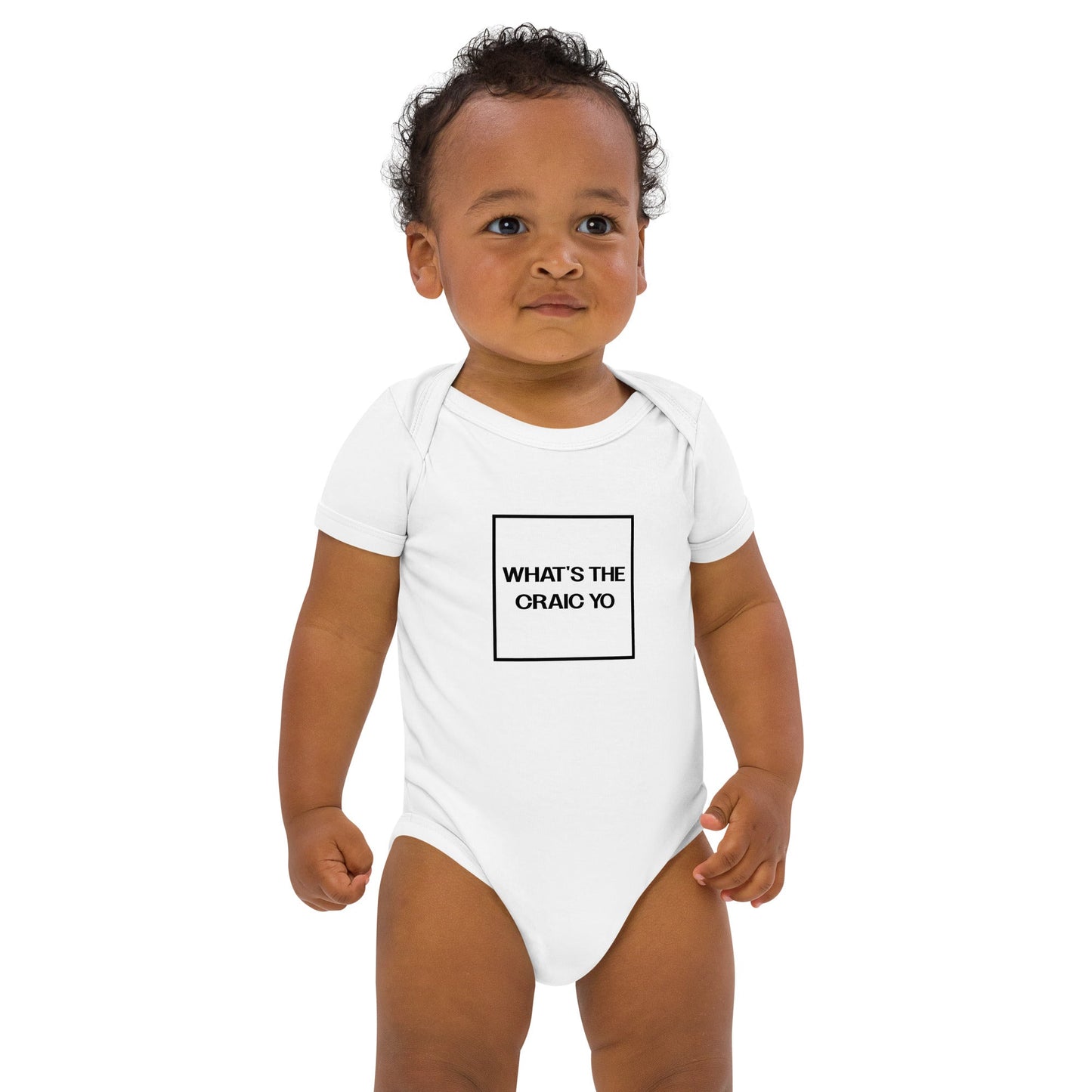 THE CRAIC white Organic cotton baby bodysuit - Bull & Node