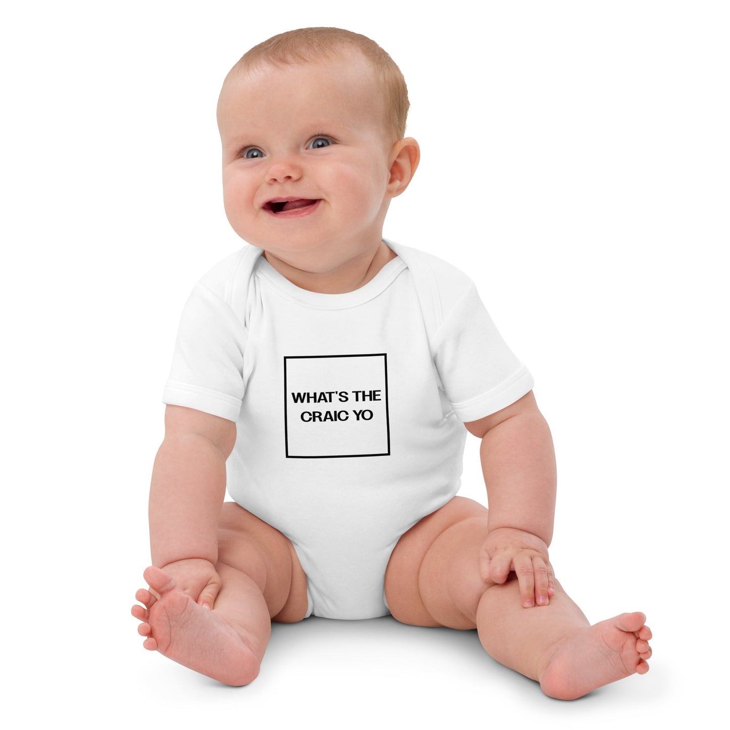 THE CRAIC white Organic cotton baby bodysuit - Bull & Node