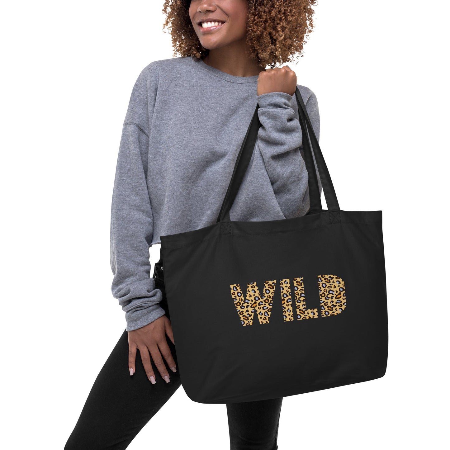 WILD black large organic tote bag - Bull & Node