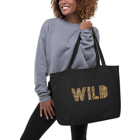 WILD black large organic tote bag - Bull & Node