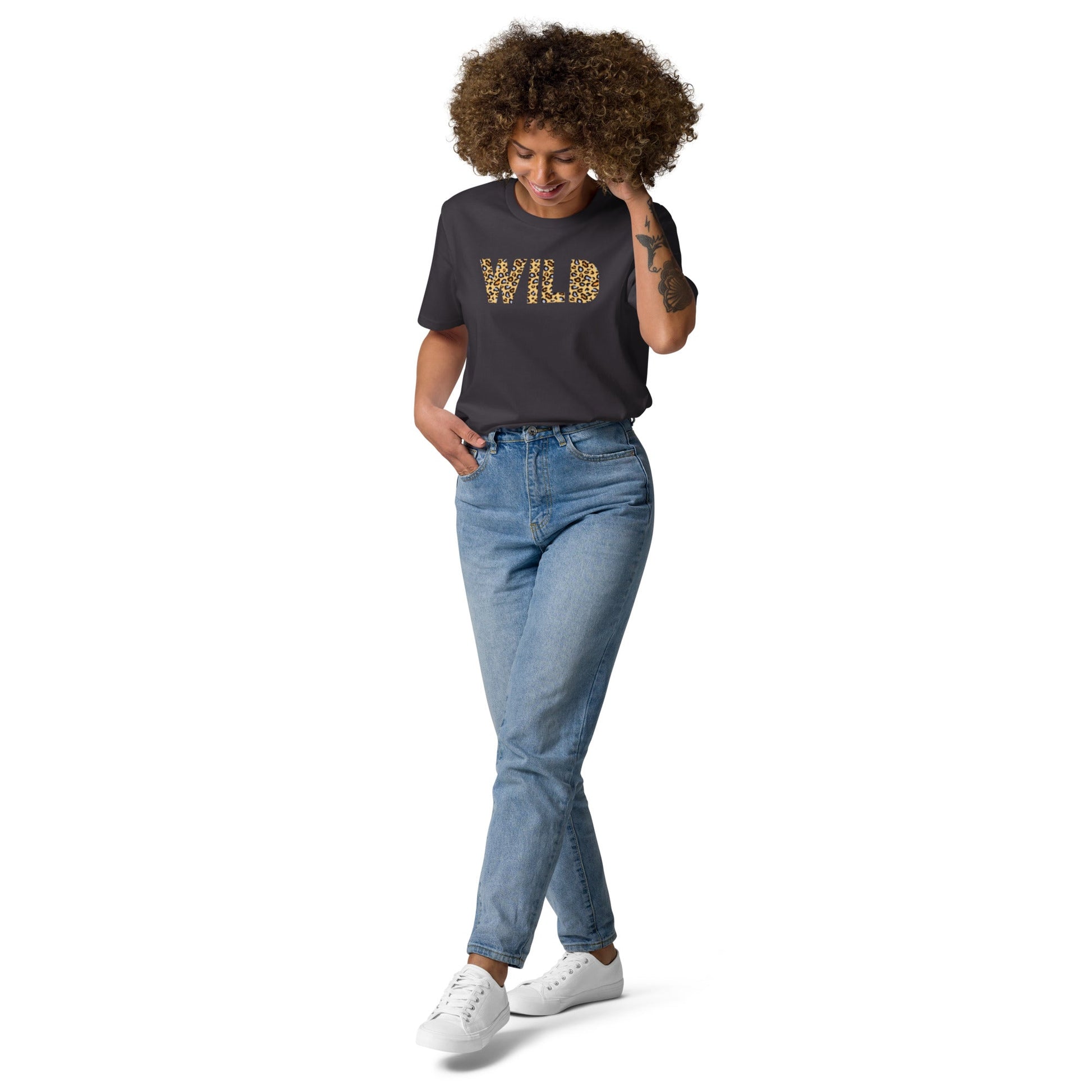 WILD Women's anthracite organic cotton t-shirt - Bull & Node