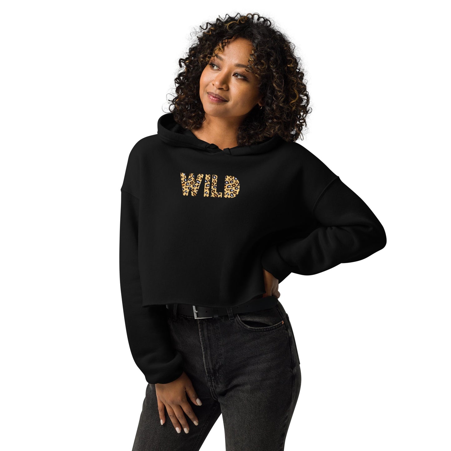 WILD Women's black crop Hoodie - Bull & Node