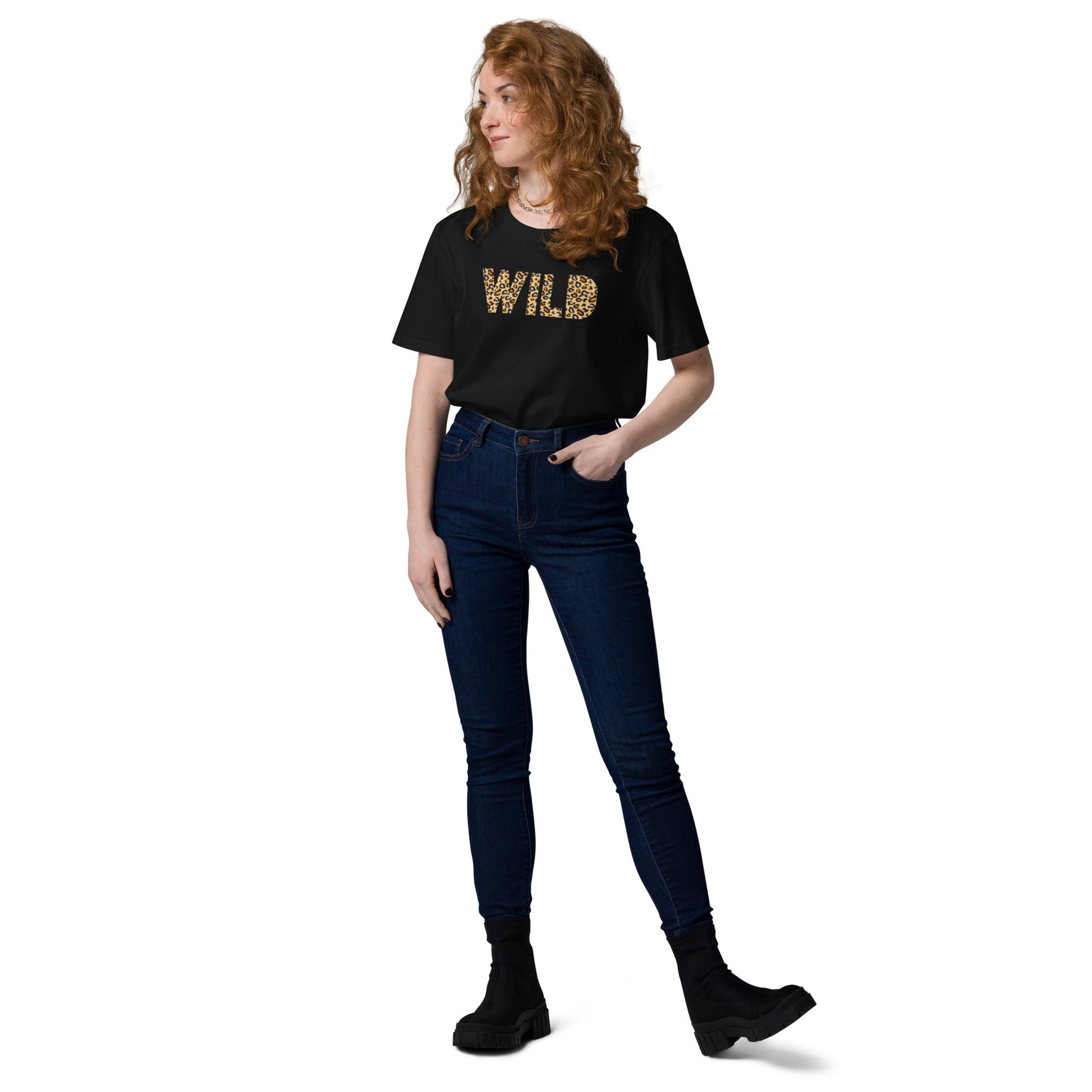 WILD Women's black organic cotton t-shirt - Bull & Node