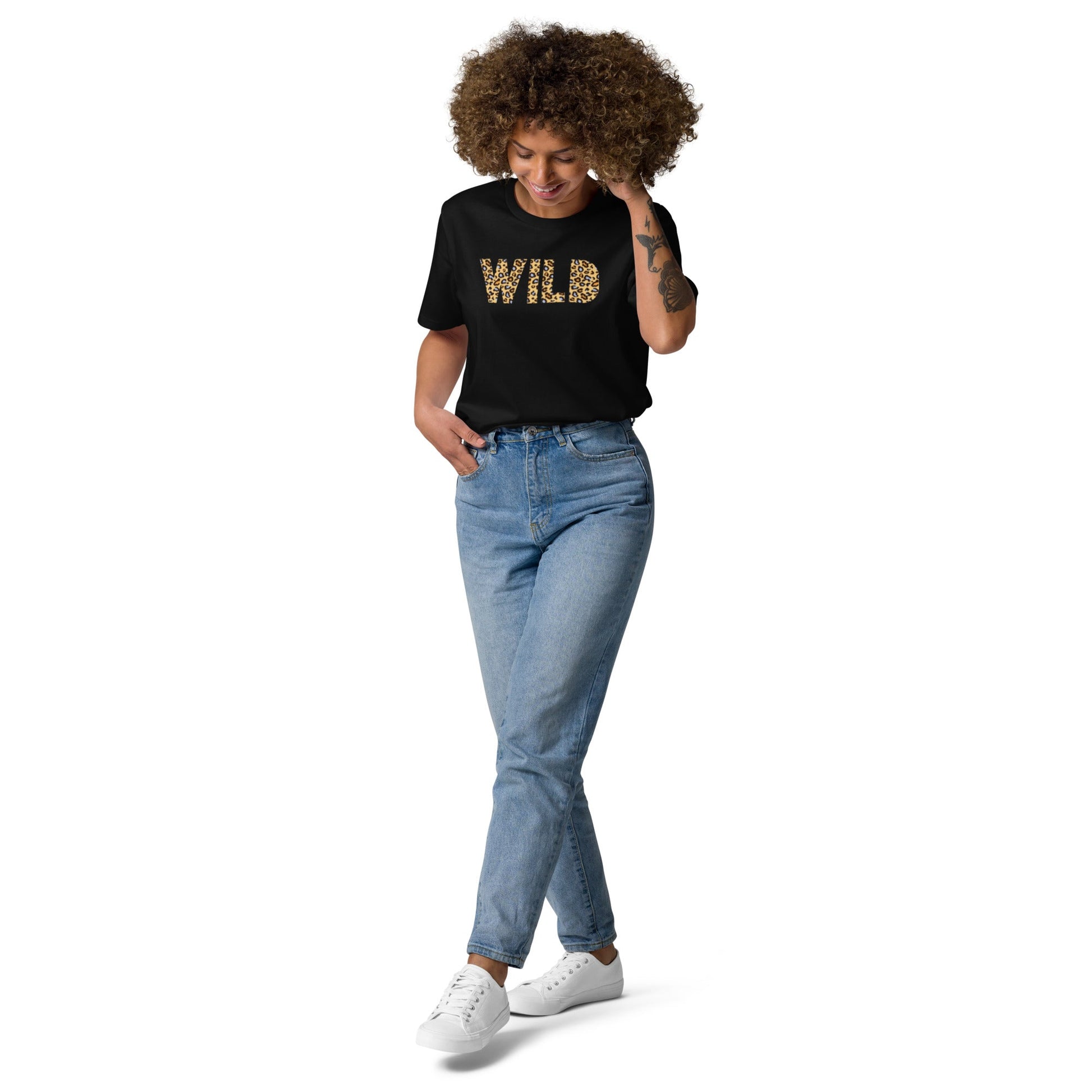 WILD Women's black organic cotton t-shirt - Bull & Node