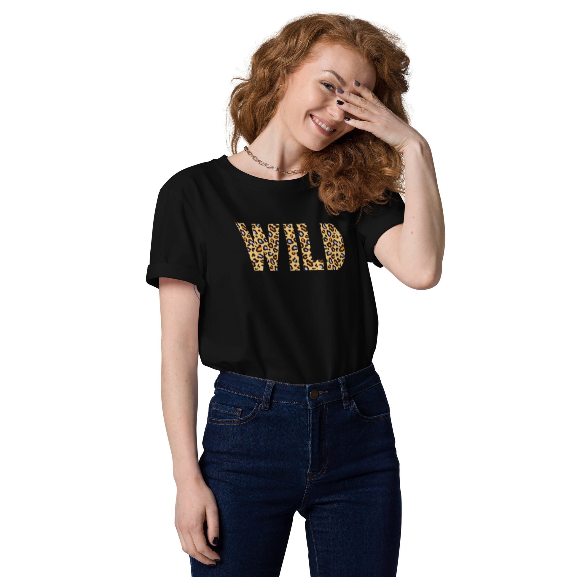 WILD Women's black organic cotton t-shirt - Bull & Node