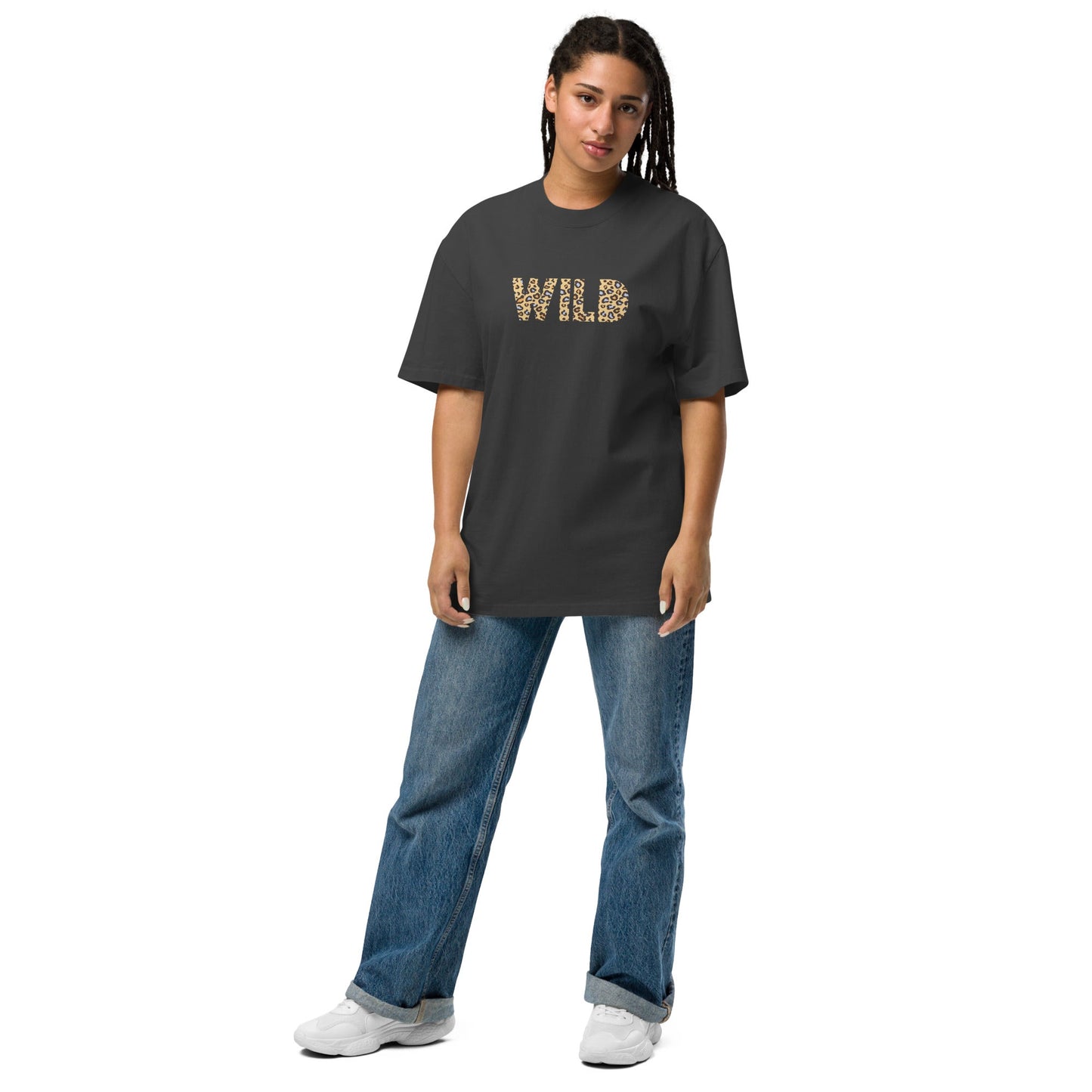 WILD Women's black oversized faded t-shirt - Bull & Node
