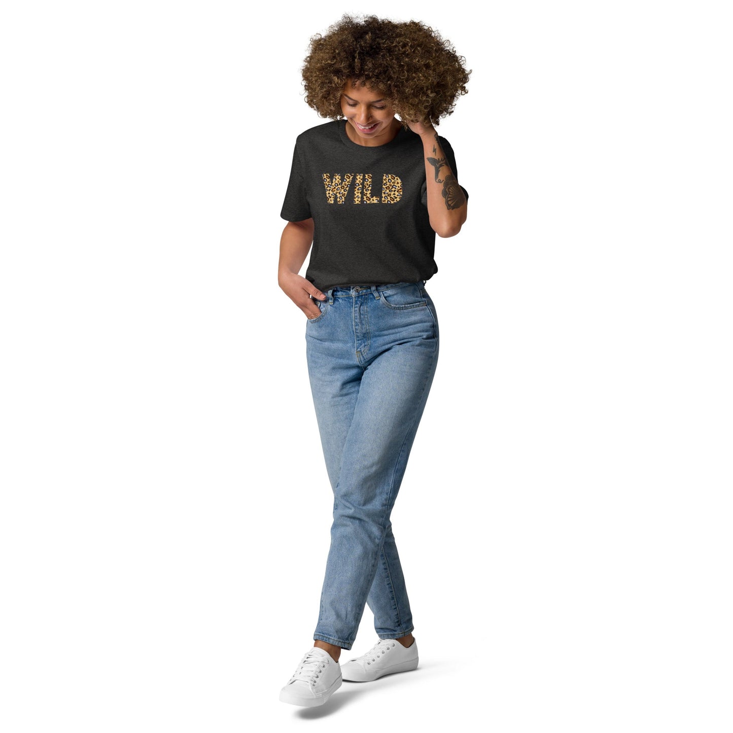 WILD Women's dark heather grey organic cotton t-shirt - Bull & Node