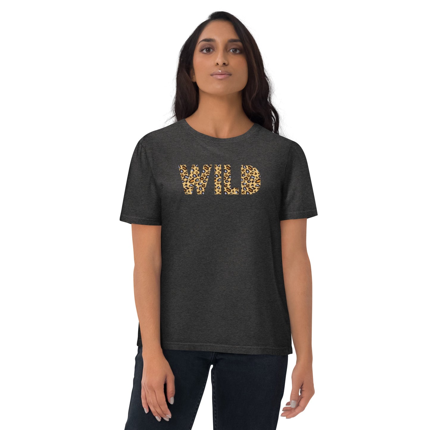 WILD Women's dark heather grey organic cotton t-shirt - Bull & Node