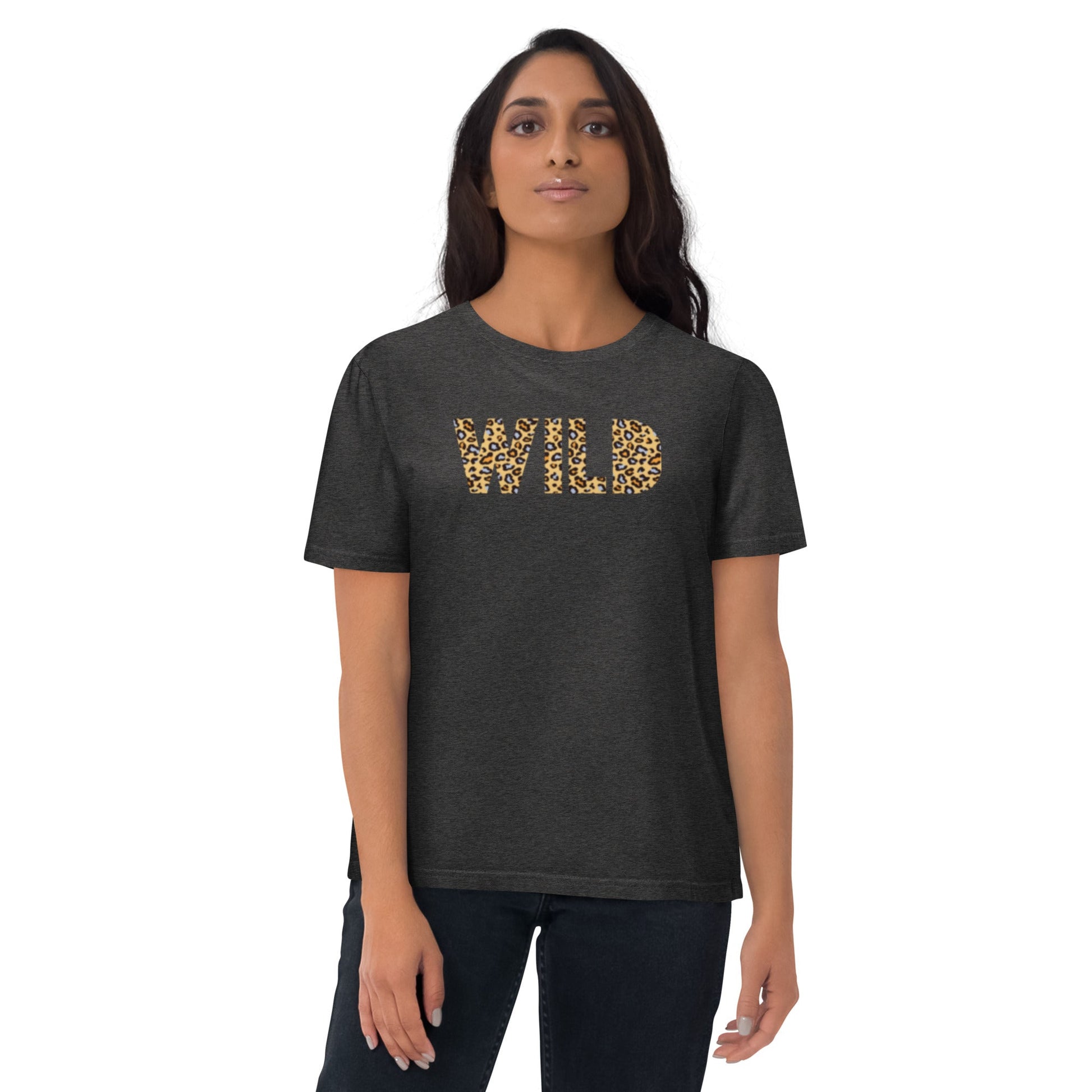 WILD Women's dark heather grey organic cotton t-shirt - Bull & Node
