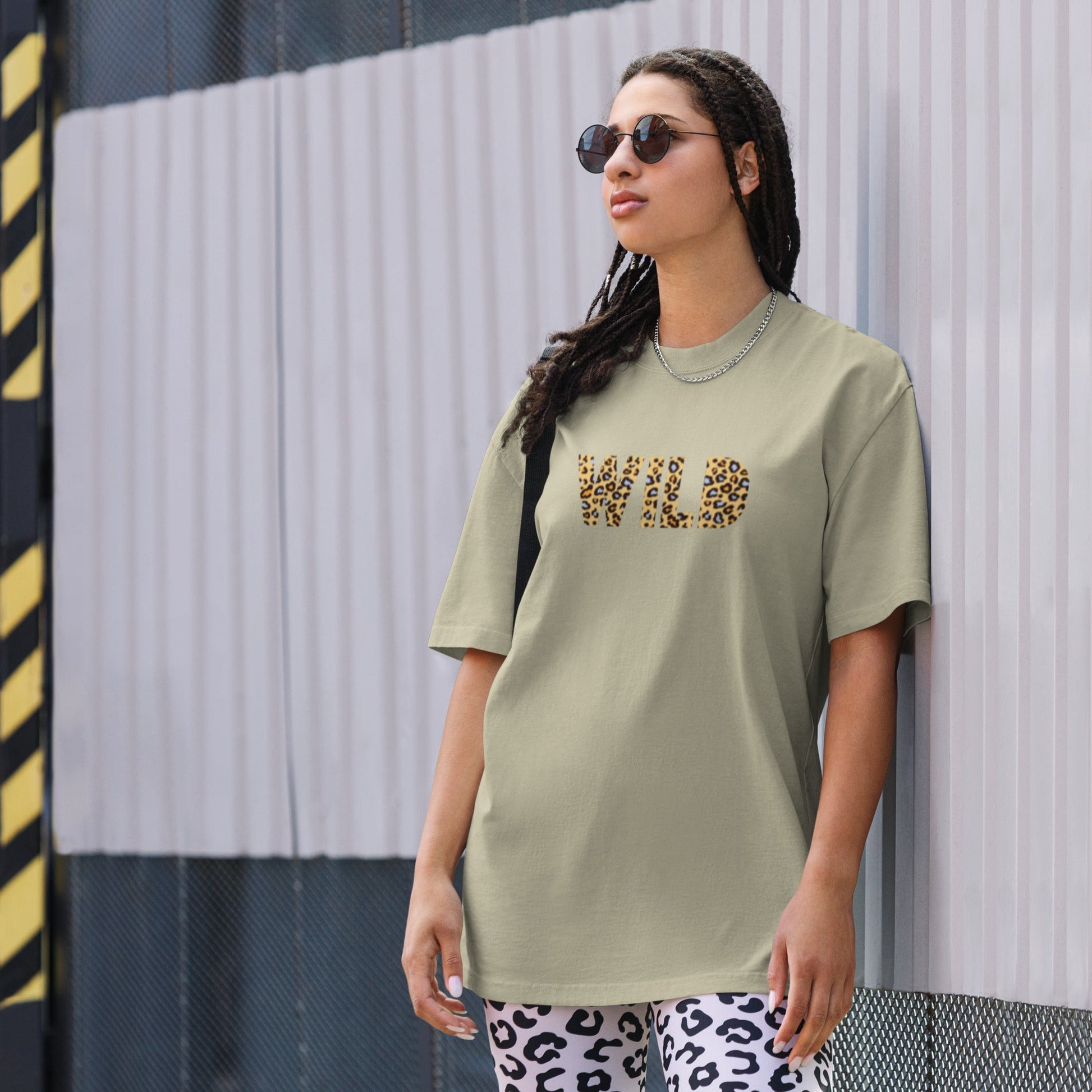 WILD Women's eucalyptus oversized faded t-shirt - Bull & Node