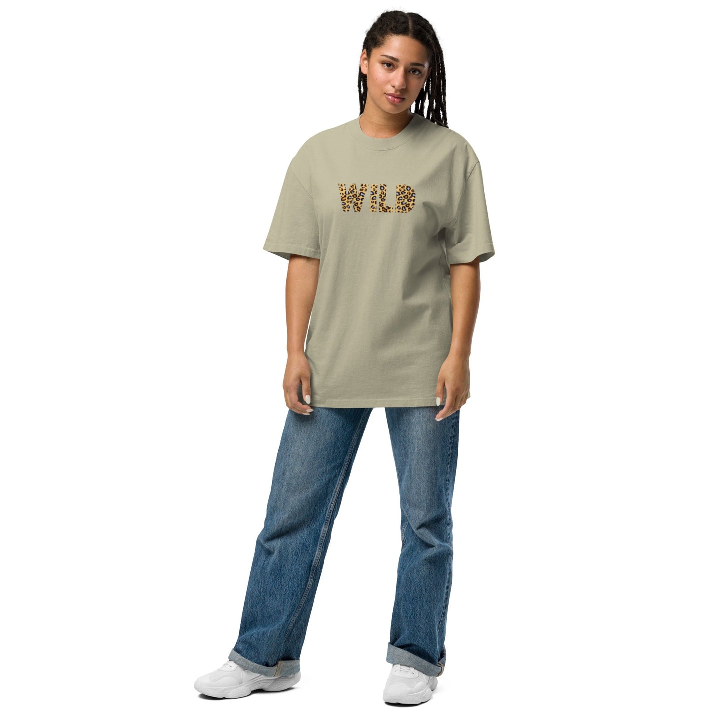 WILD Women's eucalyptus oversized faded t-shirt - Bull & Node