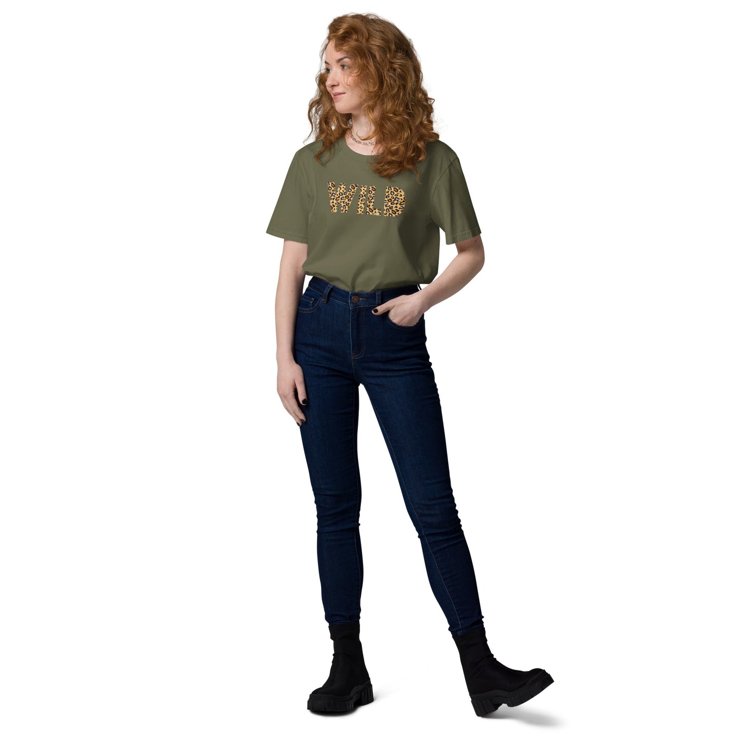 WILD Women's khaki organic cotton t-shirt - Bull & Node