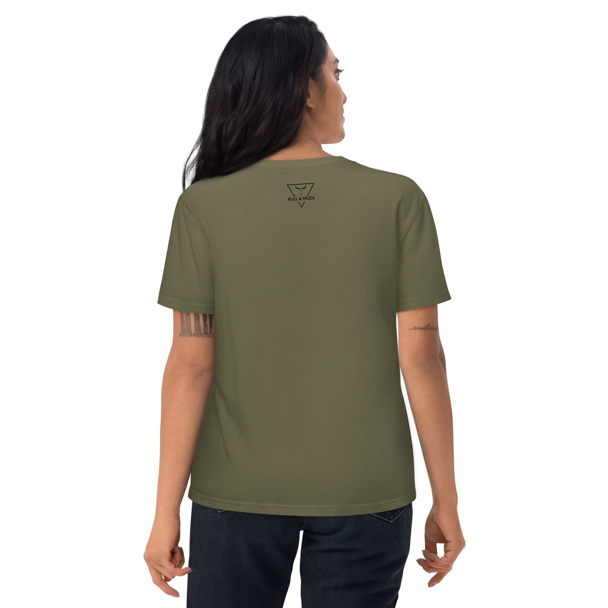 WILD Women's khaki organic cotton t-shirt - Bull & Node