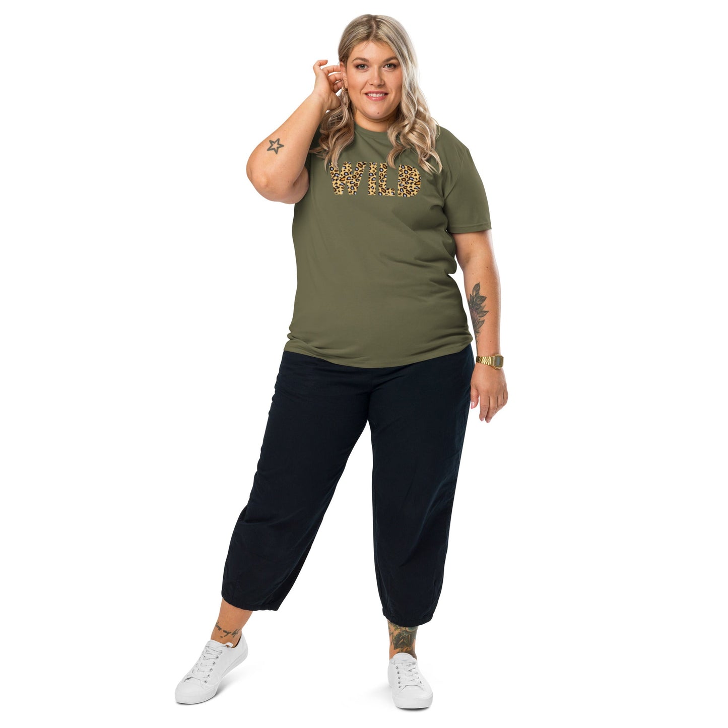 WILD Women's khaki organic cotton t-shirt - Bull & Node