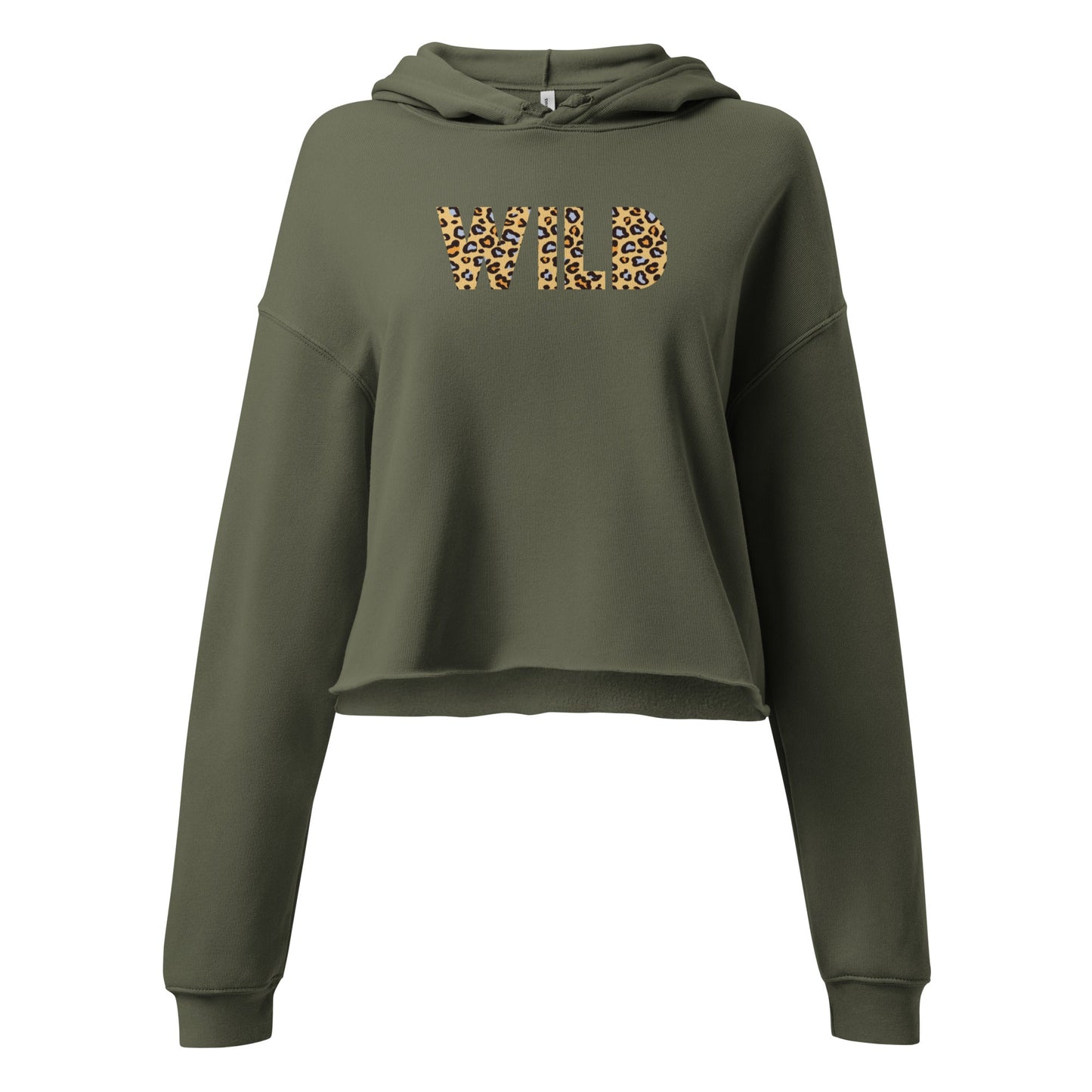 WILD Women's military green Crop Hoodie - Bull & Node