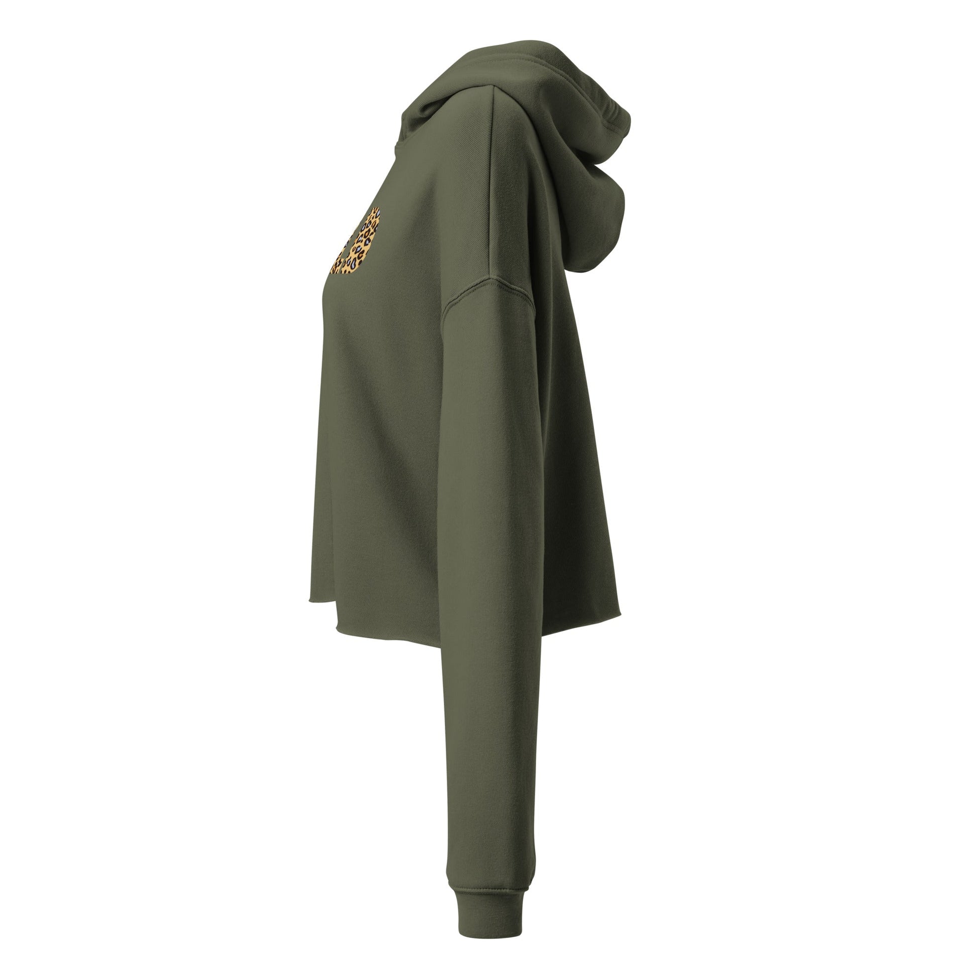 WILD Women's military green Crop Hoodie - Bull & Node