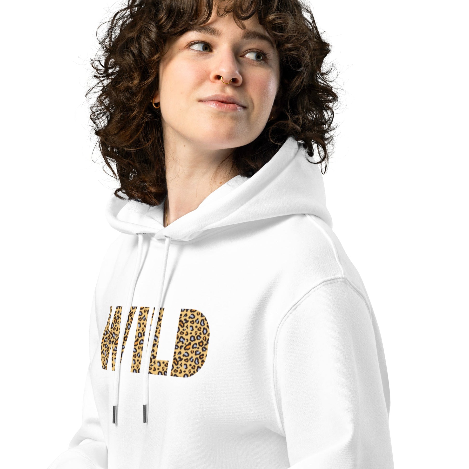 WILD Women's white essential eco hoodie - Bull & Node