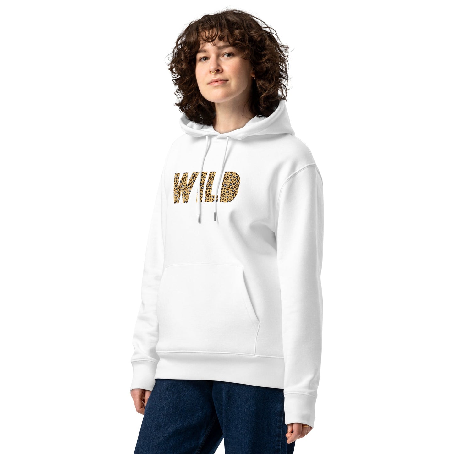 WILD Women's white essential eco hoodie - Bull & Node