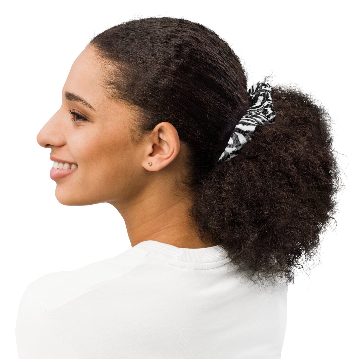Zebra print recycled Hair Scrunchie - Bull & Node