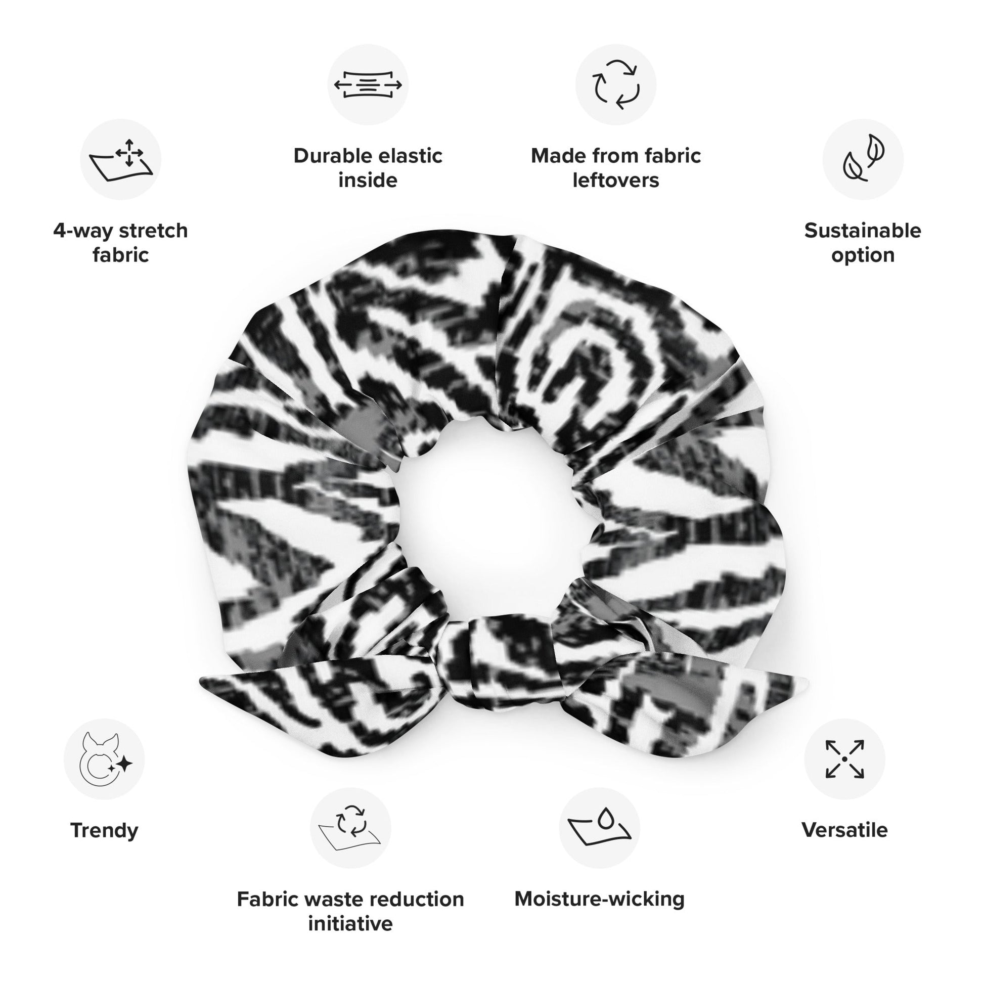 Zebra print recycled Hair Scrunchie - Bull & Node